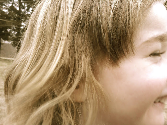 And some sweet three year old gave herself some feathered bangs.