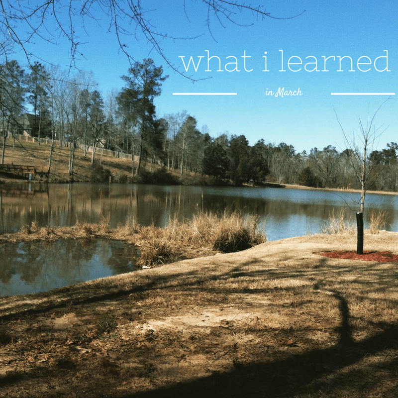 what I learned in&nbsp;march